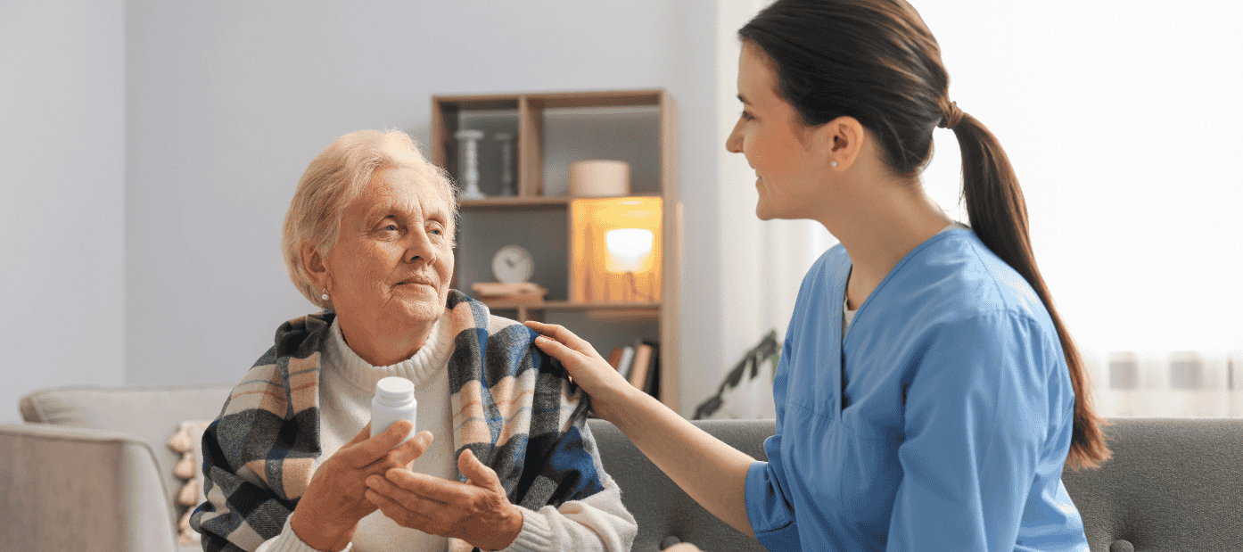 Caregiver with elderly woman